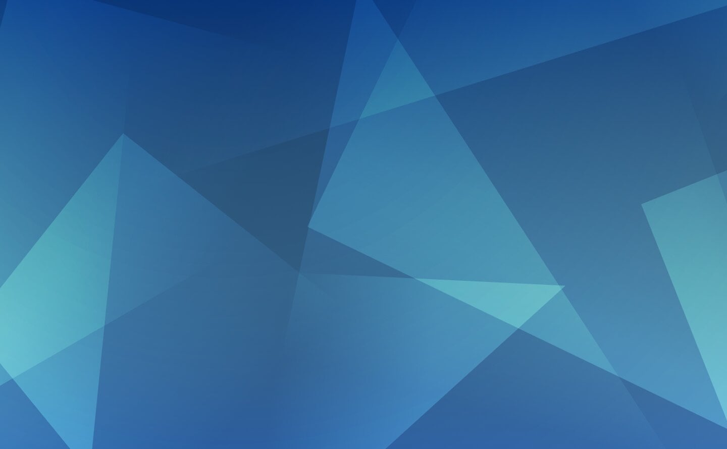 Abstract geometric background with overlapping transparent blue triangles and gradients.